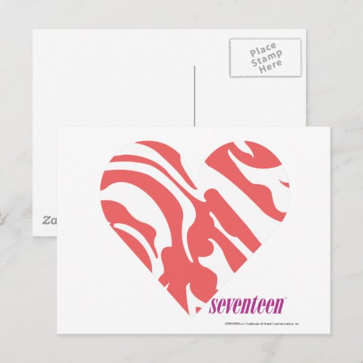 Zebra Roze 2 Briefkaart (Voorkant / Achterkant)