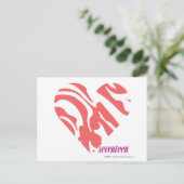 Zebra Roze 2 Briefkaart (Staand voorkant)
