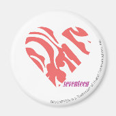 Zebra Roze 2 Magneet (Voorkant)