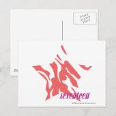 Zebra roze 3 briefkaart (Voorkant / Achterkant)