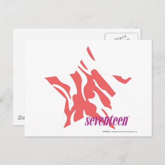 Zebra roze 3 briefkaart (Voorkant / Achterkant)