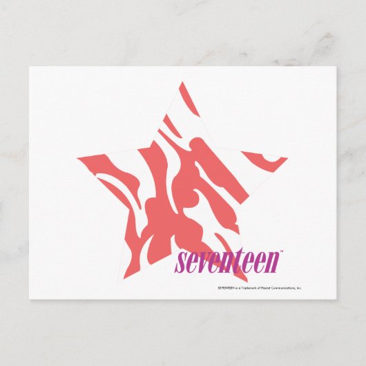 Zebra roze 3 briefkaart (Voorkant)
