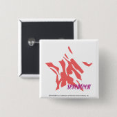 Zebra roze 3 vierkante button 5,1 cm (Voorkant /achterkant)