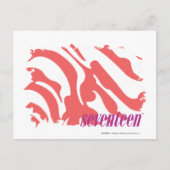 Zebra roze 4 briefkaart (Voorkant)