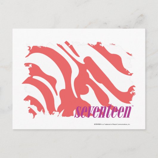 Zebra roze 4 briefkaart (Voorkant)