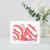 Zebra roze 4 briefkaart (Staand voorkant)