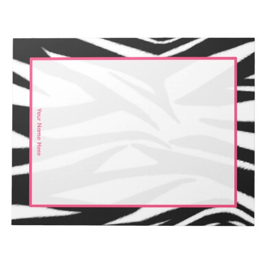 Zebra & Roze, aangepast Notitieblok (Voorkant)