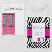 Zebra Roze Armoire Visitekaartje (Voorkant / Achterkant)