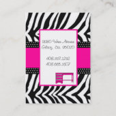 Zebra Roze Armoire Visitekaartje (Achterkant)