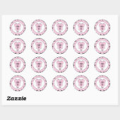 Zebra Roze Baby Outfit Baby shower Ronde Sticker (Vel)