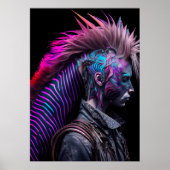 Zebra Roze Bird Mohawk - Weirdcore Rainbow Poster (Voorkant)