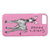 Zebra-roze Case-Mate iPhone Case (Achterkant (Horizontaal))
