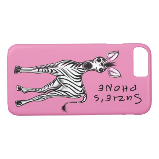 Zebra-roze Case-Mate iPhone Case (Achterkant (Horizontaal))