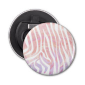 Zebra roze en witte afdrukken button flesopener (Voorkant)