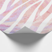 Zebra roze en witte afdrukken cadeaupapier (Hoek)