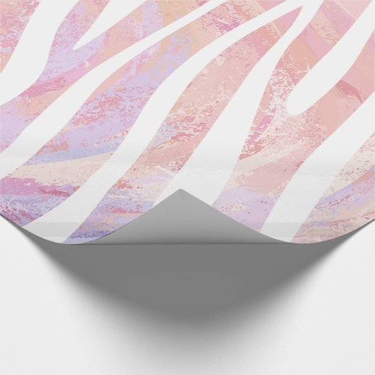 Zebra roze en witte afdrukken cadeaupapier (Hoek)