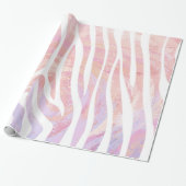 Zebra roze en witte afdrukken cadeaupapier (Uitgerold)