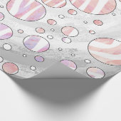Zebra roze en witte afdrukken cadeaupapier (Hoek)