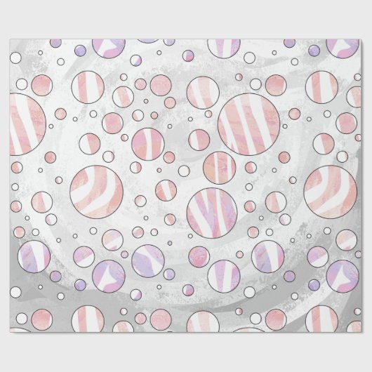 Zebra roze en witte afdrukken cadeaupapier (Vlak)