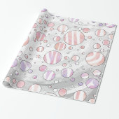 Zebra roze en witte afdrukken cadeaupapier (Uitgerold)