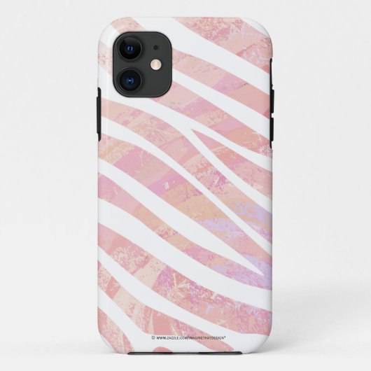 Zebra roze en witte afdrukken Case-Mate iPhone case (Achterkant)
