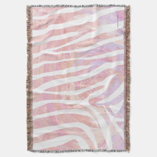 Zebra roze en witte afdrukken deken (Voorkant Verticaal)