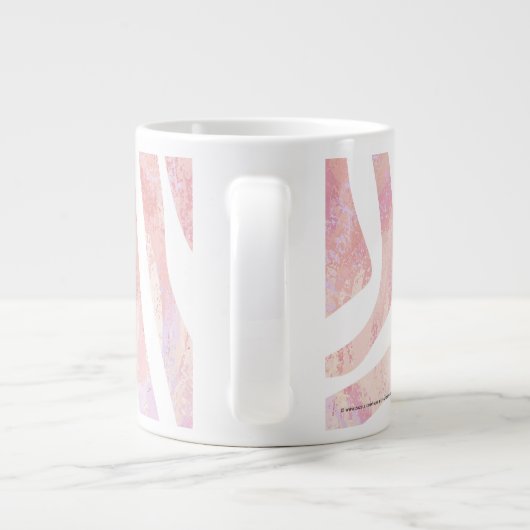 Zebra roze en witte afdrukken grote koffiekop (Achterkant)