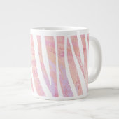 Zebra roze en witte afdrukken grote koffiekop (Voorkant rechts)