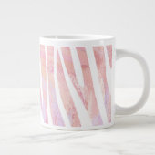 Zebra roze en witte afdrukken grote koffiekop (Rechts)
