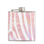 Zebra roze en witte afdrukken heupfles (Voorkant)