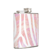 Zebra roze en witte afdrukken heupfles (Rechts)