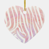 Zebra roze en witte afdrukken keramisch ornament (Voorkant)