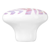 Zebra roze en witte afdrukken keramische knop (Zijkant)