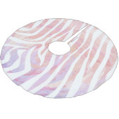 Zebra roze en witte afdrukken kerstboom rok (Gekanteld)