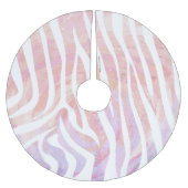 Zebra roze en witte afdrukken kerstboom rok (Voorkant)