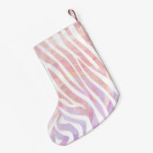 Zebra roze en witte afdrukken kleine kerstsok (Achterkant (Hangend))