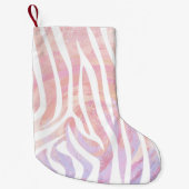 Zebra roze en witte afdrukken kleine kerstsok (Voorkant)