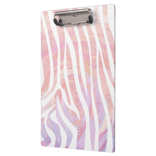 Zebra roze en witte afdrukken klembord (Links)