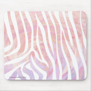 Zebra roze en witte afdrukken muismat