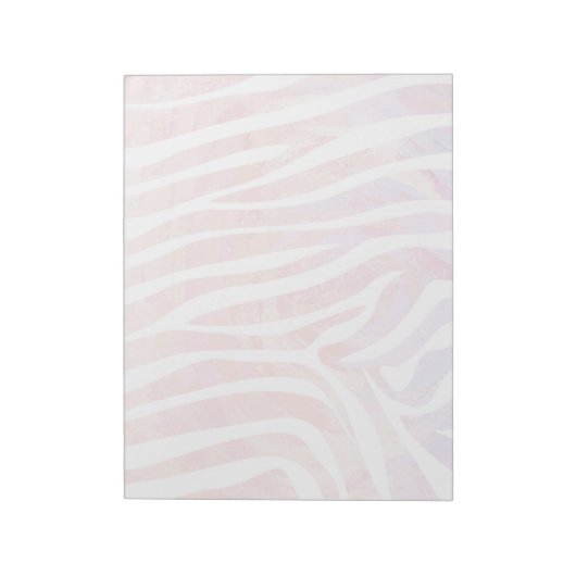 Zebra roze en witte afdrukken notitieblok (Linkerzijde)