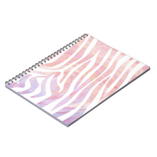 Zebra roze en witte afdrukken notitieboek