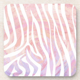 Zebra roze en witte afdrukken onderzetter