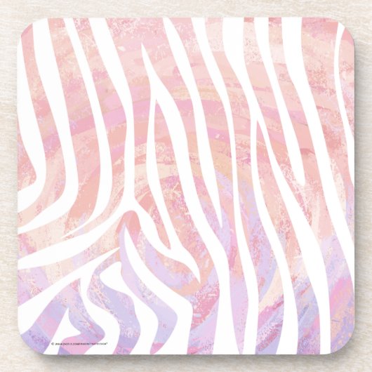 Zebra roze en witte afdrukken onderzetter (Voorkant)