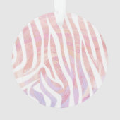 Zebra roze en witte afdrukken ornament (achterkant)