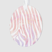 Zebra roze en witte afdrukken ornament (voorkant)