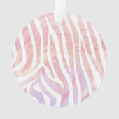 Zebra roze en witte afdrukken ornament (voorkant)