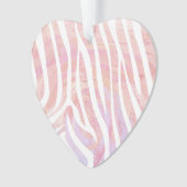 Zebra roze en witte afdrukken ornament (voorkant)