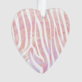 Zebra roze en witte afdrukken ornament (voorkant)