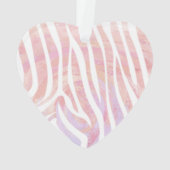 Zebra roze en witte afdrukken ornament (achterkant)