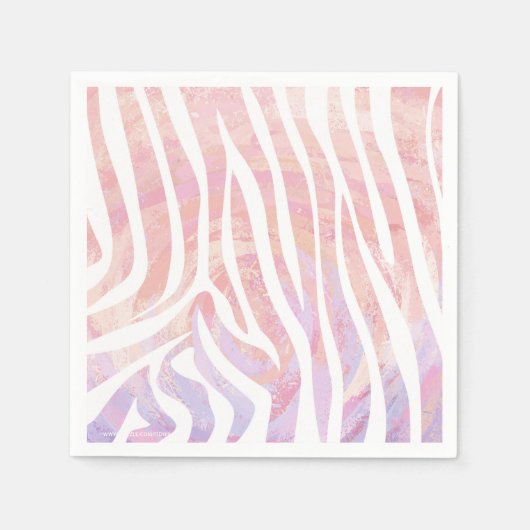 Zebra roze en witte afdrukken servet (Voorkant)